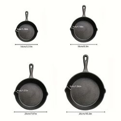 TEMU 4pcs Pre- Cast Iron Set, Cookware With Handles - Versatile For Frying, Baking, Dishwasher Safe - Ideal For Indoor & Outdoor Cooking, Multifunctional Kitchen Tools.