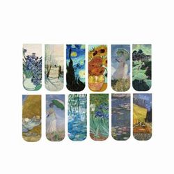 TEMU 12-pack Art Magnetic Bookmarks - Featuring Renowned Painters' , Ideal For School, Office, And Art Enthusiasts, Material