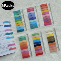 1200 Sheets Morandi Solid Color Index Memo Pad Loose-leaf Sticky Notes Page Flag Markers Book Tabs Sticker Stationery Supplies