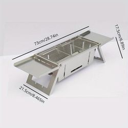 TEMU Portable Stainless Steel - 1- , & Thickened For Bbq, Barbecues – , No Rod/ Included