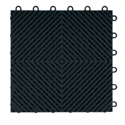 Swisstrax Jet Black Ribtrax Smooth Home Garage Floor Tile (10 Pack)