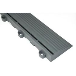 Swisstrax Slate Grey Pro Series Looped Floor Tile Edge Piece (10 Pack)