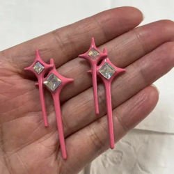 2Pcs Luxurious Astral Diamond Pink Rose Red Bling Jewelry Pendant Diy Junk Phone Case Ipadcase Storage Box Makeup Mirror Decor