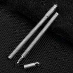 Mini Titanium Tactical Pen Self Defense Ballpoint Pen Emergency Glass Breaker Outdoor Camping Survival Supplies