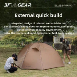 3F UL Gear Taiji3 Ultralight Tent 3/4 Season Portable Backpacking Tent for Multi person Double Layer Tent for Camping, Climbing