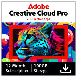 Adobe Creative Cloud Pro, 20 Creative Apps Plus 100Gb Storage 12-Month Subscription, Pc/mac, Esd