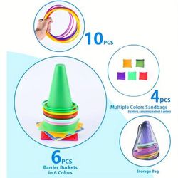 TEMU 1 Set Colorful Cone - Mixed Color Pe Material Universal Set - Suitable For Winter Indoor Play Exercise Or Outdoor Party - Decoration - Holiday Gif