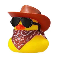 Anatra di gomma per auto Cowboy Anatra di gomma Cool Cruscotto Ornamento Occhiali da sole Anatra per auto per cruscotto Accessori per la decorazione dell'auto giocattolo