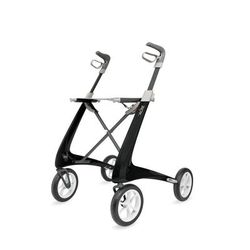 BYACRE Carbon Fiber Rollator with 16.5" W x 24" H Regular Seat, Black, 1 EA (BYA100MDBK)
