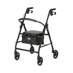Medline Basic Steel Rollator with 6" Wheels, Black, 1 EA (MDS86830EBLS)