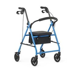 Medline Basic Steel Rollator with 6" Wheels, Light Blue, 1/CS (MDS86840EBS)