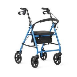 Medline Basic Steel Rollator with 8" Wheels, Light Blue, 1/CS (MDS86840EBS8)