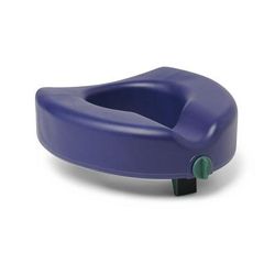 Medline 5" Raised Locking Toilet Seat, Microban Treated, No Arms, 350 lb. Weight Capacity, Blue, 1/CS (G4-112MX1)