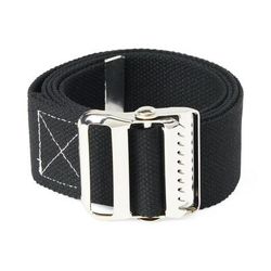 Medline Cotton Gait/Transfer Belt with Metal Buckle, 2" x 60", Black, 1 EA (MDT821203B)