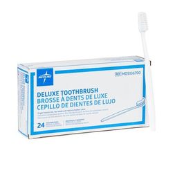 Medline Deluxe Adult Toothbrush, Individually Wrapped, 144/GR (MDS136700)