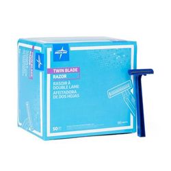 Medline Disposable Facial Razors with Twin Blades, 500/CS (BRN1312)