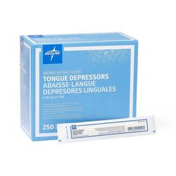 Medline Nonsterile Wrapped Tongue Depressors, 6", 250/BX (MDS202077Z)