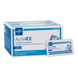 Medline ActivICE Topical Pain Reliever, 5 g Gel Pack, 100/Dispenser Box, 1/EA (MDSAICEPKH)