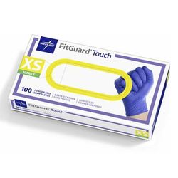 Medline FitGuard Touch Powder-Free Nitrile Exam Gloves, Size XS, 100/BX (FG100XSH)
