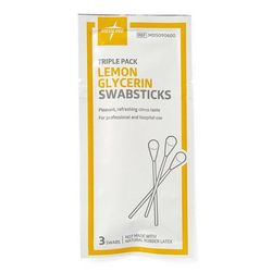 Medline Lemon Glycerin Oral Swabsticks, 3/Pack, 75/BX (MDS090600H)