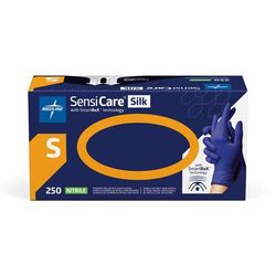 Medline SensiCare Silk Nitrile Exam Gloves with SmartBoX Technology, Size S, 250/BX (MDSXB7584H)