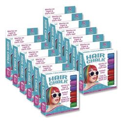 TPG Creations Hair Chalk, Assorted Colors, 6/Pack, 12 Packs/Carton (TPG68212)