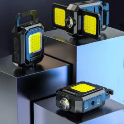 XPE Mini Keychain Light 1000LM COB LED Pocket Flashlight 800mAh Type-C USB Rechargeable IPX4 Waterproof Portable Outdoor Tool