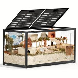 TEMU 1pc Bucatstate Guinea Pig Cage 3.0 - Acrylic Stackable Hamster & Small , & Ventilated With , Quick , 120l Capacity