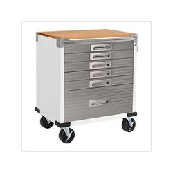 Seville Classics UltraHD 6-Drawer Rolling Cabinet (White)