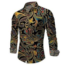 Retrò Vintage Anni '70 Camicia Camicia Aloha Hippie Paisley Costume Per uomo Mascherata Feste Abbigliamento quotidiano Parata dell'Orgoglio Adulti Camicia