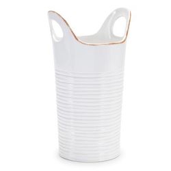 Ceramic Bucket Vase (Set of 2) by Melrose in White/beige