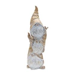 Triple Gnome Stack 23"H Resin by Melrose in Brown/white