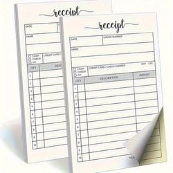 TEMU 1pc/50pcs Order Book, Receipts, 3.5x5.5 Inch Handheld Carbonless Notebook, Carbonless Order And Invoice Booklet, Cute And Convenient