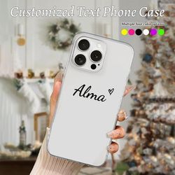 TEMU 1 Customized Signature, Letters, Shockproof Thick Transparent Phone Case, Customized Name Phone Suitable For Iphone 11 12 13 14 15 16pro Max