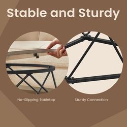 TEMU Round Coffee Tables, Set Of 2 Side Tables, Removable Tabletop, For Living Room
