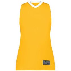 Augusta Sportswear 6888 Athletic Women's Match-Up Basketball Jersey T-Shirt in Gold/White size 2XL | Polyester