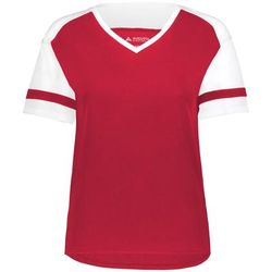 Augusta Sportswear 2914 Women's Fanatic 2.0 Top in Scarlet/White size 3XL | Triblend