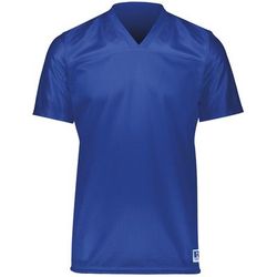 Russell Athletic R0593M Solid Flag Football Jersey T-Shirt in Royal Blue size Large | Nylon Blend