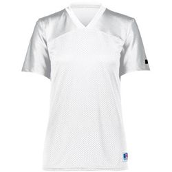 Russell Athletic R0593X Women's Solid Flag Football Jersey T-Shirt in White size Medium | Polyester