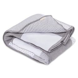 Dottie Bee Organic Cotton Reversible Baby Quilt - Heather Grey