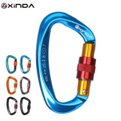XINDA Rock Climbing Carabiner 25KN D-Shape Screw Gates Lock Aluminum alloy Mountaineer Outdoor Equipment