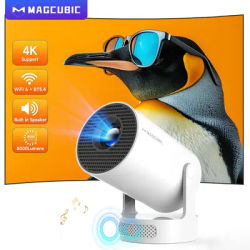 Magcubic HY300 Pro+ Android 11 Projector 8000 Lumens 4K 720P Portable Outdoor Movie Projector WiFi 6 Built-in Speaker for Home