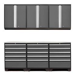 NewAge Garage Cabinets PRO Grey 7-Piece Garage Storage Set with Stainless Steel Top
