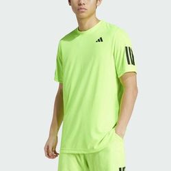 adidas Club 3-Stripe Tee 2025 Men's Tennis Apparel Lucid Lemon