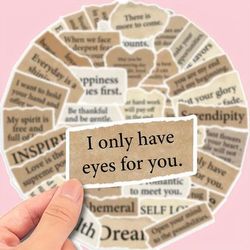 TEMU 50pcs 's Day Love Poems Text Diy Waterproof Graffiti Stickers Wall Decals Hand Account Party Supplies Set Decor Guitar Notebook Helmet Skateboard Luggage Mobile Phone Computer