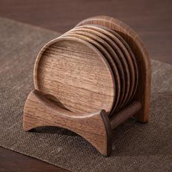 TEMU 6pcs Wooden Set Stand, - And Cup , Japanese Tea Accessories