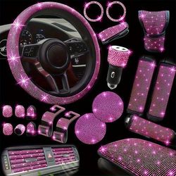 TEMU Auto Accessories 30pcs Of Rhinestone Set Car Steering Wheel Cover Outlet Strip