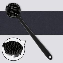 TEMU Soft Silicone Long-handle Bath Brush - Gentle Back Scrubber For Deep Clean & Skin Care, Battery-free, Massage