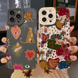Floral Leopard Eyes Phone Case For Samsung Galaxy S25 S24 S23 S22 S21 Ultra Plus FE A16 A06 A26 A54