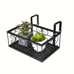 TEMU Balcony Window Railing Hanging Succulent Flower Shelf 30*20*12cm Railing Width 3.5cm Material: Iron